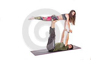 Acro yoga performing