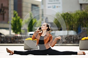 Acrobat using the phone