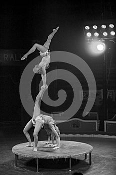 Acrobat women at circus
