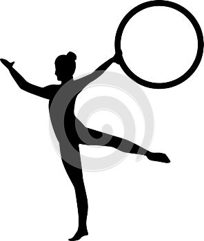 Acrobatic dancer with hoop