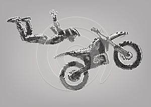 Acrobatic motorcycles jump show.