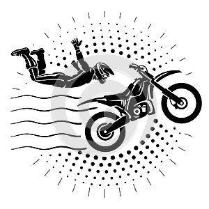 Acrobatic motorcycles jump show.