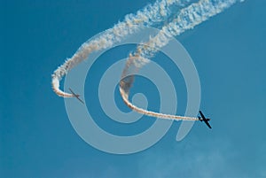 Acrobatic plain performance smoke trail