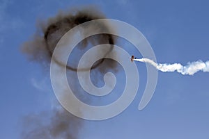 Acrobatic plane in flight