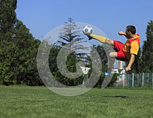 Acrobatic soccer player