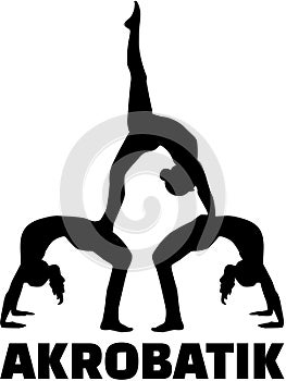 Acrobatics silhouette