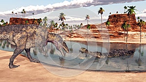 Acrocanthosaurus and Sarcosuchus
