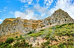 Acrocorinth, Upper Corinth, the acropolis of ancient Corinth, is a monolithic rock overseeing the ancient city of Corinth