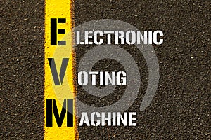 Acronym EVM - Electronic Voting Machine.