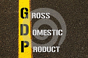 Acronym GDP - Gross Domestic Product.