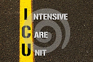 Acronym ICU - Intensive care unit.