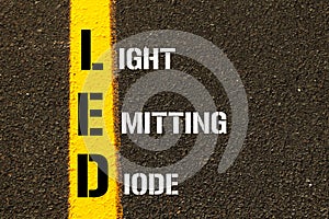 Acronym LED - Light Emitting Diode.