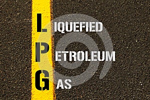 Acronym LPG - Liquified Petroleum Gas.