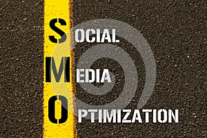 Acronym SMO - Social Media Optimization. photo