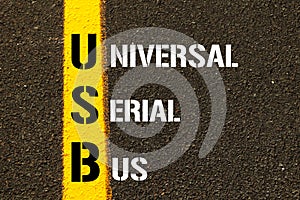 Acronym USB - Universal Serial Bus.