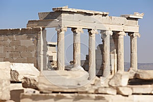 Acropolis of Athens. Erechtheion columns. Greece