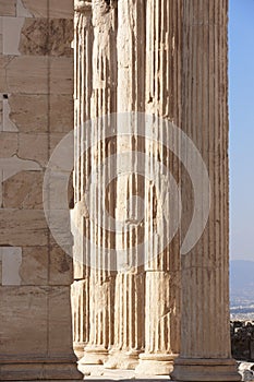 Acropolis of Athens. Erechtheion columns. Greece