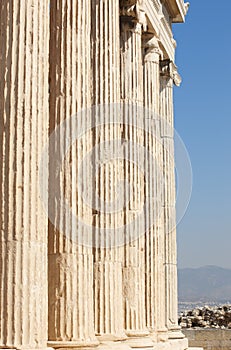 Acropolis of Athens. Erechtheion columns. Greece