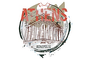 Acropolis. Athens, Greece city design.