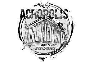 Acropolis. Athens, Greece city design.