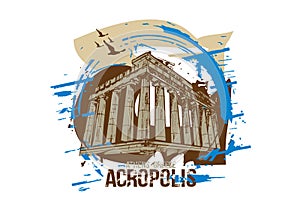 Acropolis. Athens, Greece city design.