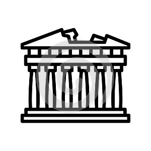 Acropolis, Athens, Greece, monuments fully editable vector icons