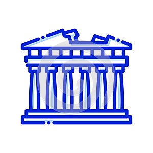 Acropolis, Athens, Greece, monuments fully editable vector icons