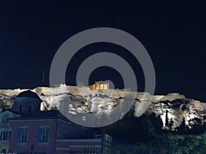 Acropolis Athens. Greece. Night.Panorama of Athens with Acropolis hill, Greece. Famous old Acropolis is a top landmark of Athens. 