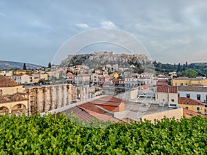 The Acropolis of Athens in Greece with the Parthenon Temple