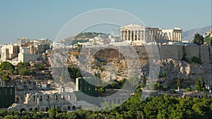 Acropolis, Athens, Greece, Timelapse, zoom out, 4k