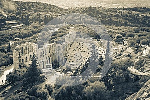 Acropolis of Athens Odeon of Herodes Atticus Amphitheater ruins Greece