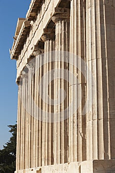 Acropolis of Athens. Parthenon columns. Greece