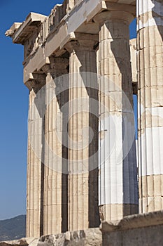 Acropolis of Athens. Parthenon columns. Greece