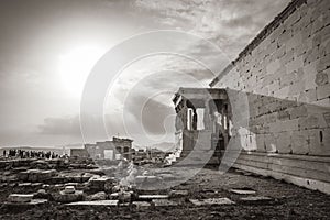 Acropolis of Athens ruins Eretteo temple Greeces capital Athens Greece