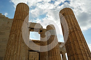 Acropolis columns closeup