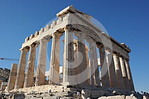 Acropolis columns, parthenon temple,athens