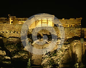Acropolis, Erechtheum temple illuminated