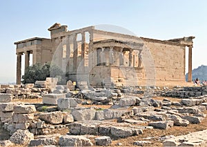 Acropolis Hill, famous ancient landmark that includes the Parthenon in Athens Greece