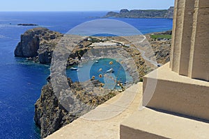 Acropolis overlooking the harbour in Lindos, Rhode