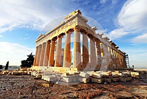 Acropolis with phanteon, Athens, Greece. Nobody