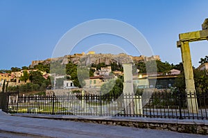 acropolis side view in summer