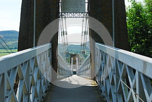 Across the chain bridge at Melrose