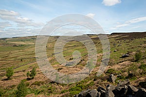 Across Hathersage Booths towards Stanage Edge photo