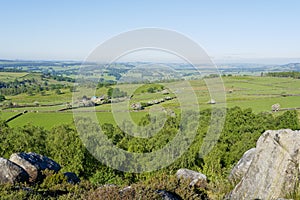 Across a hazy Derbyshire countryside from Birchen Edge