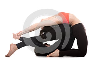 Acroyoga, Camel with Plow Pose