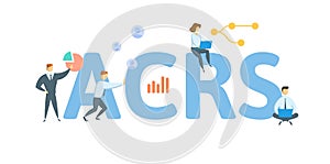 ACRS, Accelerated Cost Recovery System. Concept with keyword, people and icons. Flat vector illustration. Isolated on
