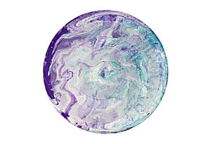 Acrylic circle blots. Abstract background. Marble texture.