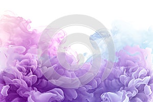 Acrylic color pigment and ink cloud in water. Abstract smoke on white background