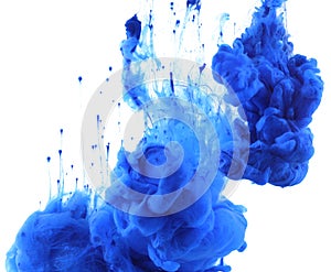 Acrylic colors and ink in water. Abstract background. photo