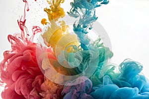 Acrylic colors and ink in water abstract photo